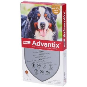 Advantix Spot On Soluzione 4 Pipette 6ml 600mg + 3.000mg Canida 40 A 60Kg