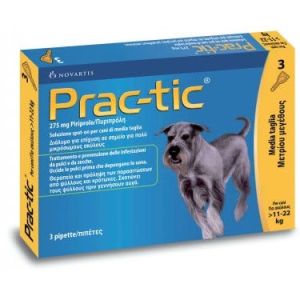 Practic Spot-on Soluzione 3 Pipette 2,2ml 275mg Giallo Cani da 11 A 22kg
