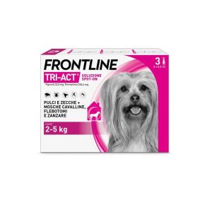 Frontline Tri-act X3 Pipette, Antiparassitario per Cani  2-5kg  Contro Parassiti e Insetti Volanti
