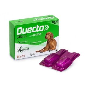 Duecto Spot-on Soluzione 4 Pipette 4,40ml 268mg + 2.400mg Cani da 20 A 40Kg