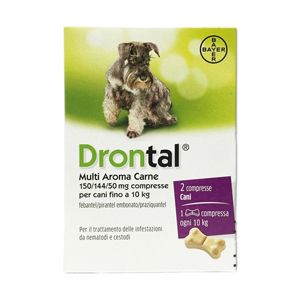 Bayer Drontal Multi Aroma Carne 2 Compresse Per Cani Fino A 10 Kg