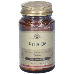 Solgar Vita B8 Integratore di Biotina per Unghie Pelle e Capelli 100 Tavolette