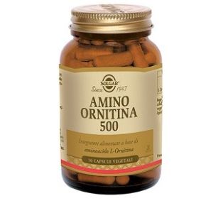 Solgar Amino Ornitina 500 Integratore Depurativo 50 Capsule Vegetali