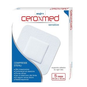 Ceroxmed Dress sensitive Compresse di Garza Autoadesive 10x10 cm 5 Pezzi
