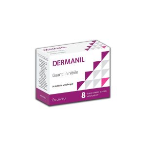 Dermanil Guanti Protettivi Anallergici In Nitrile Senza Polvere 8 Pezzi