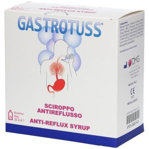 Sciroppo Antireflusso Gastrotuss 25 Bustine 20ml Globuli Contenitore MONOdose