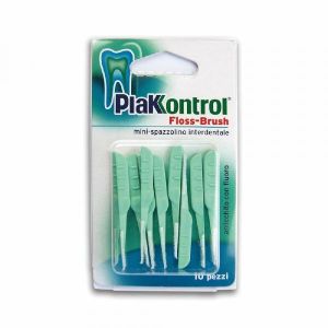 Plakkontrol Floss-brush Mini Spazzolino Interdentale 10 Pezzi