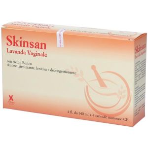 Skinsan Lavanda Vaginale 4 Flaconi 140ml + 4 Cannule Vaginali Monouso In Blister