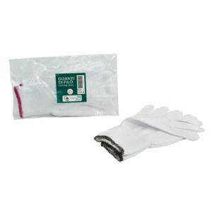 Guanto di Filo Cotone 100% Bianco per Allergie Dermatologiche 7,5 1 Paio