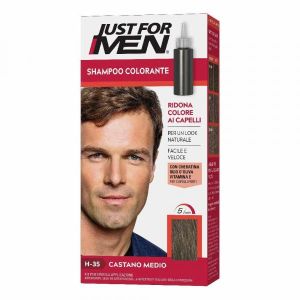 Just For Men Shampoo Colorante H35 Castano Medio Attivatore Chiaro 38,5ml + Base Colore 27,5ml
