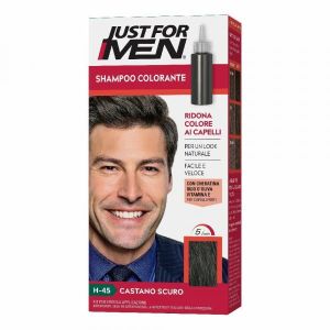 Just For Men Shampoo Colorante H45 Castano Scuro Attivatore Chiaro 38,5ml + Base Colore 27,5ml