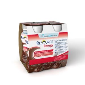 Nestlé Resource Energy Alimento Ipercalorico Gusto Cioccolato 4x200 ml