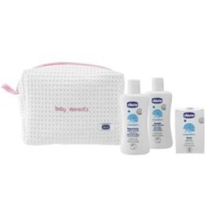 Chicco Baby Moments Gift Idea Beauty Case Con Zip Rosa +0m 3 Pezzi