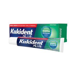 Kukident plus doppia protezione crema adesiva dentiere 40 g