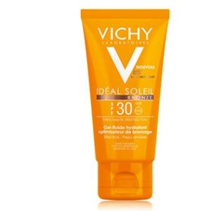 Vichy Idéal Soleil Gel Bronze SPF 30 Ottimizzatore di Abbronzatura Protezione Viso Corpo 50 ml