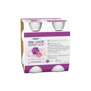 Resource Diabet Plus Fragola Alimento Dietetico i Fibre 4x200ml