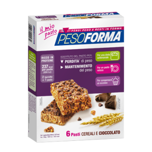 Pesoforma pasto sostitutivo barrette ai cereali e cioccolato 12 pezzi
