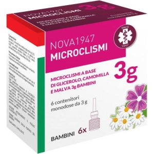 Nova1947 Microclismi 3g Bambini 6 Contenitori Globuli Contenitore MONOdose