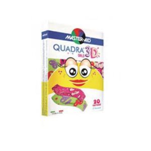 Master Aid Quadra 3D Girls Cerotti Assortiti TNT Colorati Resistenti 20 Pezzi