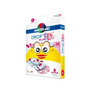 Master Aid Drop 3D Girls Cerotti Bambina 7x5 cm 5 Pezzi