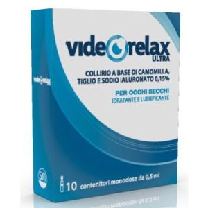 Collirio Idratante e Lubrificante Videorelax Ultra  0,5ml 10 Pezzi Globuli Contenitore MONOdose