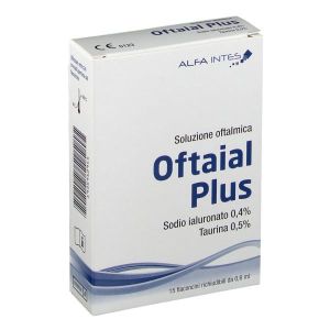 Soluzione Oftalmica Oftaial Plus Acido Ialuronico 0,4% e Taurina 15 Flaconcini Richiudibili da 0,6ml