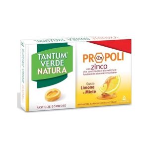 Tantum Verde Natura Limone e Miele Integratore Mal di Gola 15 Pastiglie