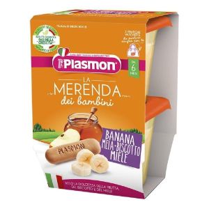 Plasmon La Merenda Dei Bambini Merende Banana Mela Biscotto Miele Asettico 2 X 120g