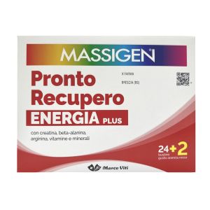 Massigen Pronto Recovery Energy Plus Suplemento Energizante 24 Sobres + 2 GRATIS