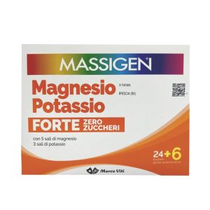 Massigen Magnesio y Potasio Forte Zero Azúcar 24+6 Sobres GRATIS