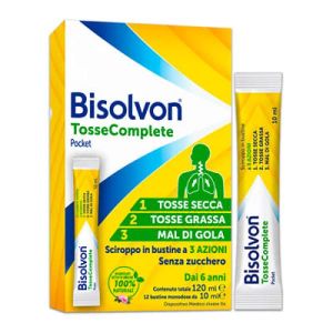 Bisolvon Tosse Complete Pocket Sciroppo 12 Bustine da 10 Mlsenza Zucchero Senza Glutine Senza Lattosio