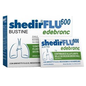 Shedirflu 600 Edebronc 20 Bustine da 3g Gusto Arancia, Senza Glutine, Naturalmente Privo di Lattosio, Senza Zuccheri, i Edulcorante