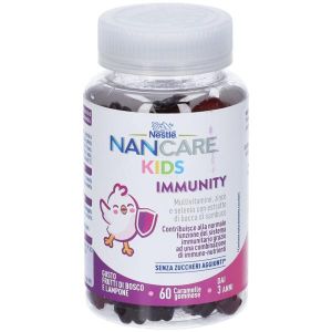 Nidinacare Kids Immunity 60 Caramelle Gommose Grusto Fruttidi Bosco e Lampone Senza Zuccheri Aggiunti