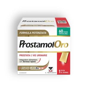 Prostamol Oro 60 Stick Orosolubili da 1,6g Gusto Frutti Rossi i Edulcoranti Senza Zuccheri Senza Glutine Naturalmenteprivo di Lattosio