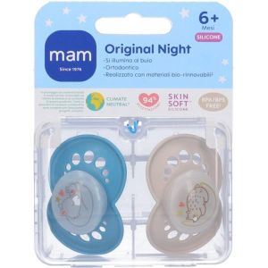 Mam Succhietto Original Night 6+ Mesi Silicone 2 Pezzi