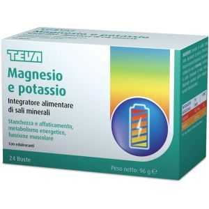Teva Magnesio e Potassio Plus Integratore di Sali Minerali 24 Bustine