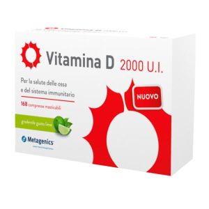 Vitamina D 2000 U.i. Integratore Sistema Immunitario e Ossa 168 Compresse Masticabili