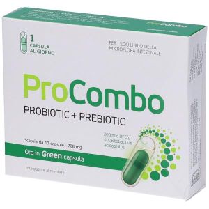 Procombo Prebiotic+probiotic Integratore Flora Batterica Intestinale 10 Capsule