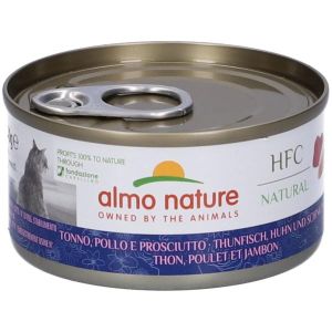 Almo Nature Hfc Cuisine Cibo Umido Tonno/pollo/prosciutto per Gatti Adulti Lattina 70g