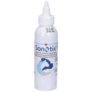 Sonotix Detergente Auricolare Profondo Cani e Gatti 120ml + Cannula Corta Rigida + Cannula Lunga Flessibile