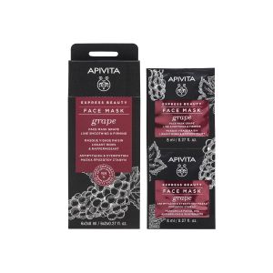 Apivita express beauty maschera viso illuminante/rivitalizzante uva 2x8ml