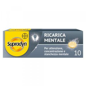 Supradyn Ricarica Mentale i Acido Folico Caffeina e Guaranà Gusto Acerola 10 Compresse Effervescenti