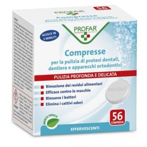 Profar Compresse Pulizia Protesi Dentali-dentiera-apparecchi Ortodontici 56 Pezzi