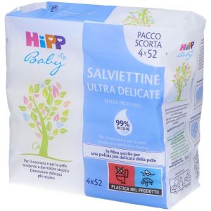 Hipp Salviettine Ultra Delicate 99% Acqua Multipack 4x52 Pezzi