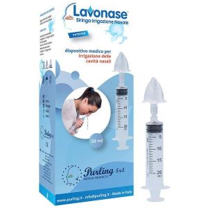Lavonase Irrigazione Nasale Non Sterile Siringa 20ml + Luer-lock i Cappuccio + Ugello Nasale i Raccordo Luer-lock + Perforatore i Valvola Non Ritorno i Tappo
