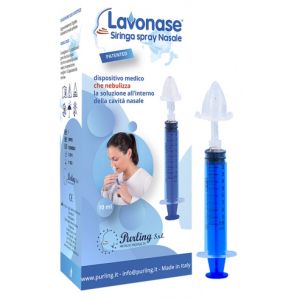 Lavonase Siringa Spray Nasale Non Sterile 10ml Luer-lock i Cappuccio + Ugello Nasale i Raccordo Luer-lock + Perforatore i Valvola Non Ritorno i Tappo