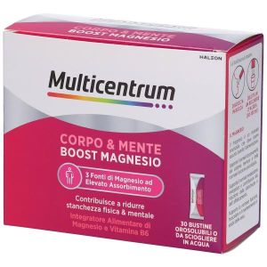 Multicentrum Boost Magnesio Integratore Alimentare Vitamina B6 Magnesio Pidolato Stanchezza 30 Bustine