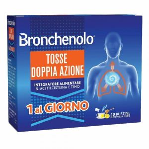 Bronchenolo Tosse Doppia Azione 1 Al Giorno Integratore per La Tosse 10 Bustine