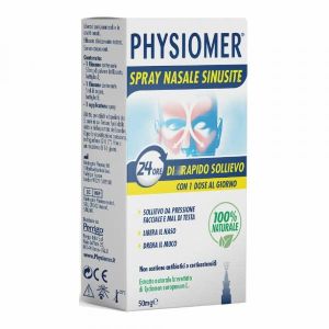 Physiomer Spray Nasale Sinusite 2 Pezzi 1 Flacone da 50mg di Estratto di Ciclamino Naturale Liofilizzato + 1 Fiale da 5ml di Solvente