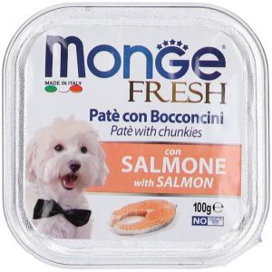 Monge Fresh Paté Bocconcini i Salmone Cibo Umido per Cani Adulti 100g